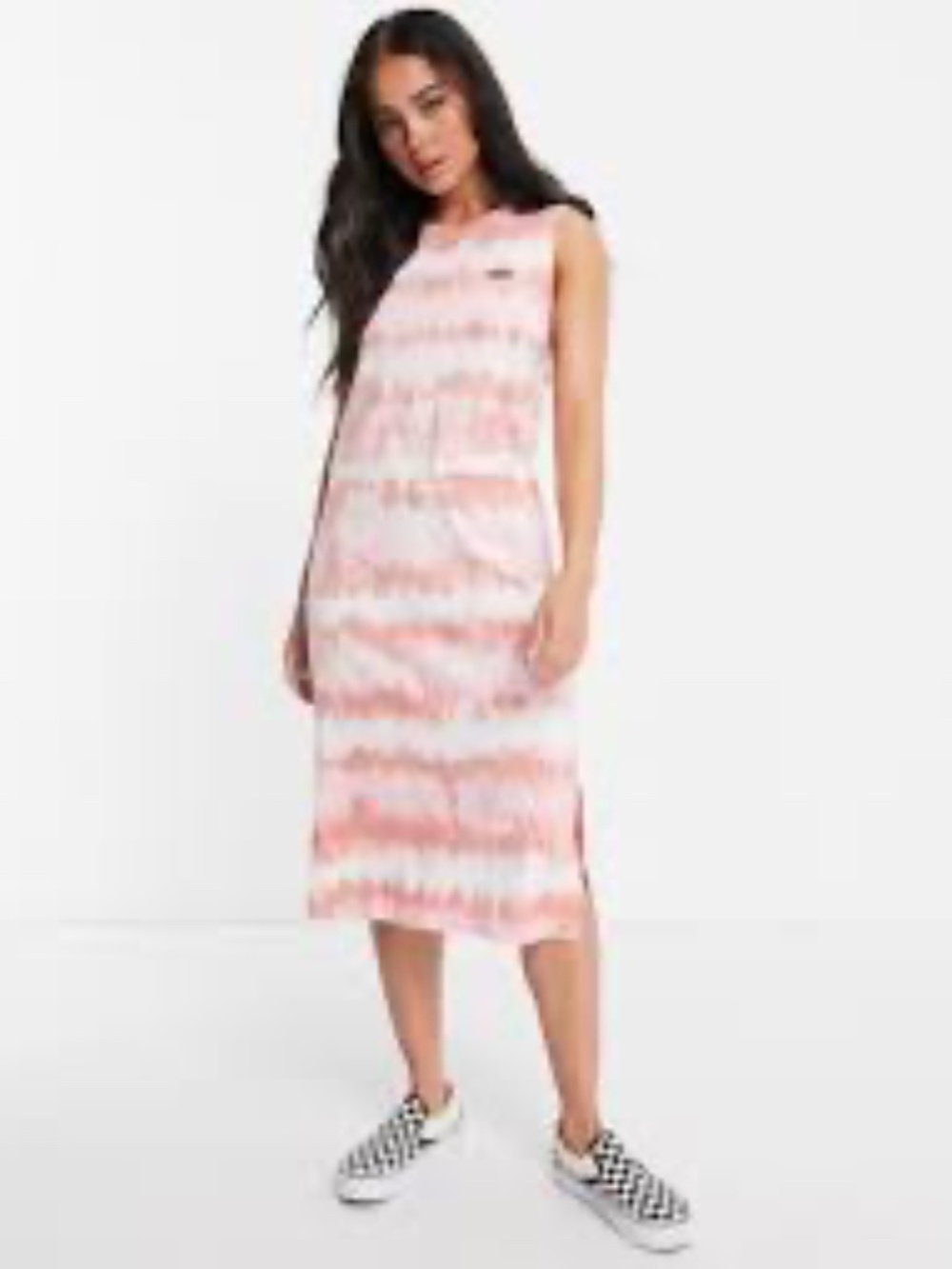 Bohemian/ coastal Vans M Boho Pink Tie Dye Cotton Maxi dress PTP 18-21